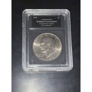 Eisenhower 1976 Dollar $1 Authenticated Brilliant Uncirculated  BA17-00040-007
